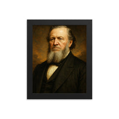 Brigham Young framed print on a plain backdrop in size 8"x10".