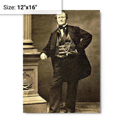 Brigham Young metal print on a plain backdrop in size 12"x16".
