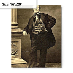 Brigham Young metal print on a plain backdrop in size 16"x20".