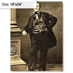 Brigham Young metal print on a plain backdrop in size 18"x24".