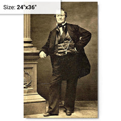 Brigham Young metal print on a plain backdrop in size 24"x36".