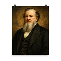 Brigham Young poster on a plain backdrop in size 8"x10".