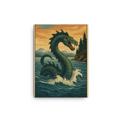 British Columbia Coast Canada Cadborosaurus canvas print on a plain backdrop in size 12"x16".