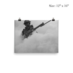 British Infantryman Advancing Through a Smokescreen During Training, 1941 poster 3