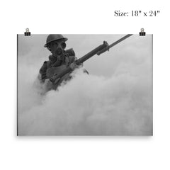 British Infantryman Advancing Through a Smokescreen During Training, 1941 poster 5