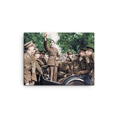 British Royal Signals Soldiers Mocking Adolf, October 3, 1939 canvas print on a plain backdrop in size 12"x16".