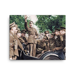 British Royal Signals Soldiers Mocking Adolf, October 3, 1939 canvas print on a plain backdrop in size 16"x20".
