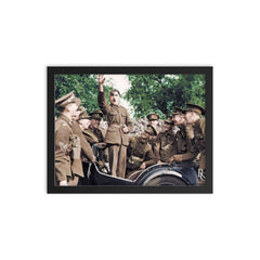 British Royal Signals Soldiers Mocking Adolf, October 3, 1939 framed print on a plain backdrop in size 12"x16".