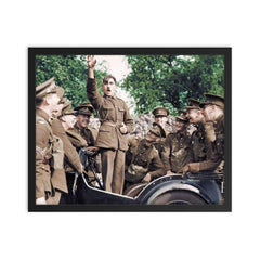 British Royal Signals Soldiers Mocking Adolf, October 3, 1939 framed print on a plain backdrop in size 16"x20".
