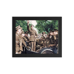 British Royal Signals Soldiers Mocking Adolf, October 3, 1939 framed print on a plain backdrop in size 8"x10".