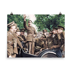 British Royal Signals Soldiers Mocking Adolf, October 3, 1939 poster on a plain backdrop in size 8"x10".