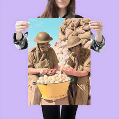 British Soldiers Wearing Gas Masks Peeling Onions at Tobruk, 1941 poster 3