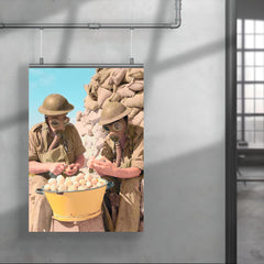 British Soldiers Wearing Gas Masks Peeling Onions at Tobruk, 1941 poster 4