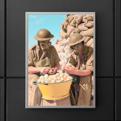 British Soldiers Wearing Gas Masks Peeling Onions at Tobruk, 1941 poster 5