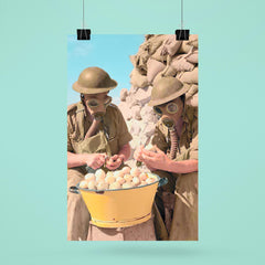 British Soldiers Wearing Gas Masks Peeling Onions at Tobruk, 1941 poster 6
