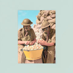British Soldiers Wearing Gas Masks Peeling Onions at Tobruk, 1941 poster 8