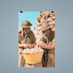 British Soldiers Wearing Gas Masks Peeling Onions at Tobruk, 1941 poster 9