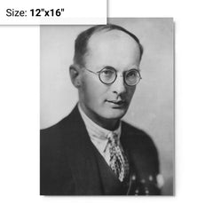 Bronisław Malinowski metal print on a plain backdrop in size 12"x16".