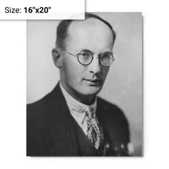 Bronisław Malinowski metal print on a plain backdrop in size 16"x20".