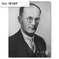 Bronisław Malinowski metal print on a plain backdrop in size 18"x24".