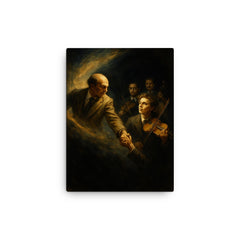 Bronislaw Huberman rescuing musicians from darkness canvas print on a plain backdrop in size 12"x16".