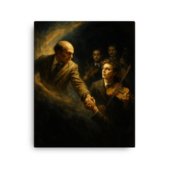Bronislaw Huberman rescuing musicians from darkness canvas print on a plain backdrop in size 16"x20".