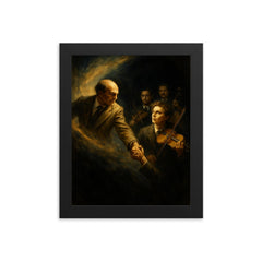Bronislaw Huberman rescuing musicians from darkness framed print on a plain backdrop in size 8"x10".