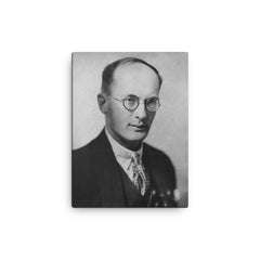 Bronislaw Malinowski canvas print on a plain backdrop in size 12"x16".