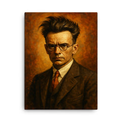 Bronislaw Malinowski canvas print on a plain backdrop in size 18"x24".