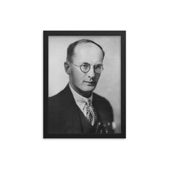 Bronislaw Malinowski framed print on a plain backdrop in size 12"x16".