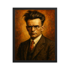 Bronislaw Malinowski framed print on a plain backdrop in size 16"x20".