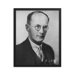 Bronislaw Malinowski framed print on a plain backdrop in size 16"x20".