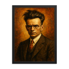 Bronislaw Malinowski framed print on a plain backdrop in size 18"x24".