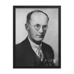 Bronislaw Malinowski framed print on a plain backdrop in size 18"x24".