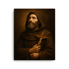 Brother Lawrence canvas print on a plain backdrop in size 16"x20".