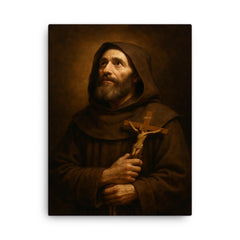 Brother Lawrence canvas print on a plain backdrop in size 18"x24".