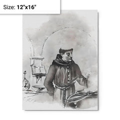 Brother Lawrence metal print on a plain backdrop in size 12"x16".