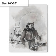 Brother Lawrence metal print on a plain backdrop in size 16"x20".