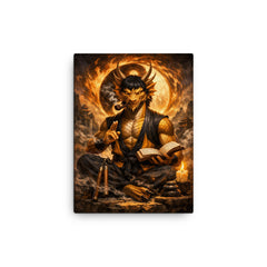 Bruce Lee inspired public domain dragon philosopher canvas print on a plain backdrop in size 12"x16".