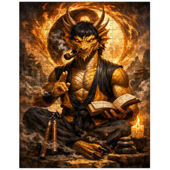 Bruce Lee inspired public domain dragon philosopher jigsaw puzzle