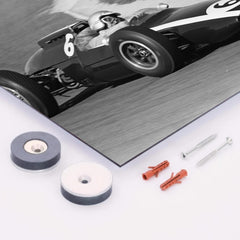 Bruce McLaren at 1962 Dutch Grand Prix metal print mockup