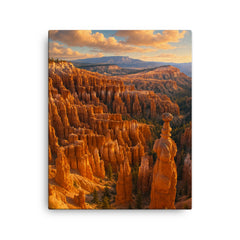 Bryce Canyon Hoodoos Utah USA canvas print on a plain backdrop in size 16"x20".