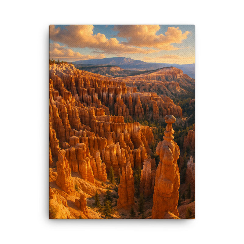 Bryce Canyon Hoodoos Utah USA canvas print on a plain backdrop in size 18