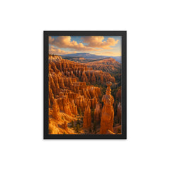 Bryce Canyon Hoodoos Utah USA framed print on a plain backdrop in size 12"x16".