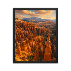 Bryce Canyon Hoodoos Utah USA framed print on a plain backdrop in size 16"x20".