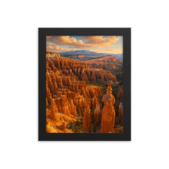 Bryce Canyon Hoodoos Utah USA framed print on a plain backdrop in size 8"x10".