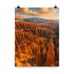Bryce Canyon Hoodoos Utah USA poster on a plain backdrop in size 8"x10".