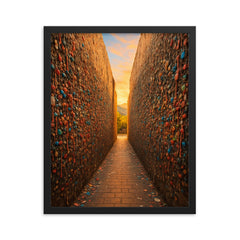 Bubblegum Alley San Luis Obispo USA framed print on a plain backdrop in size 16"x20".