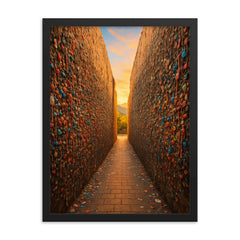 Bubblegum Alley San Luis Obispo USA framed print on a plain backdrop in size 18"x24".