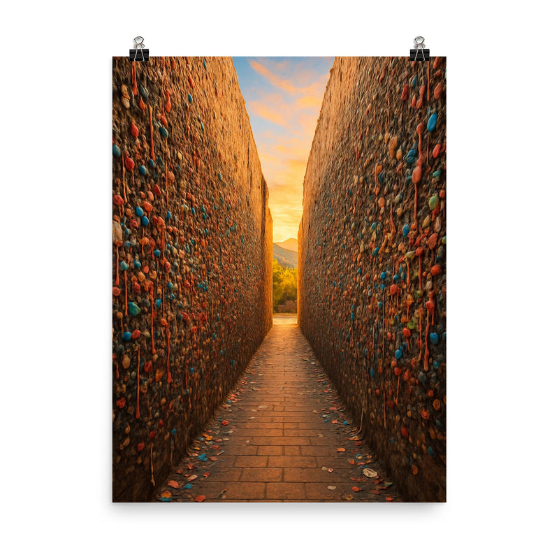 Bubblegum Alley San Luis Obispo USA poster on a plain backdrop in size 8